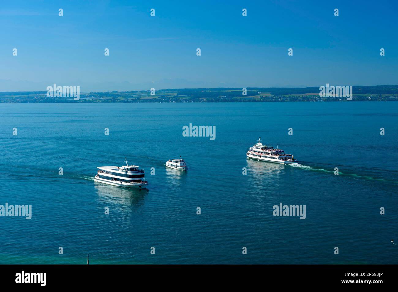 Ferries near Meersburg, Lake Constance, Baden-Wuerttemberg, Germany Stock Photo