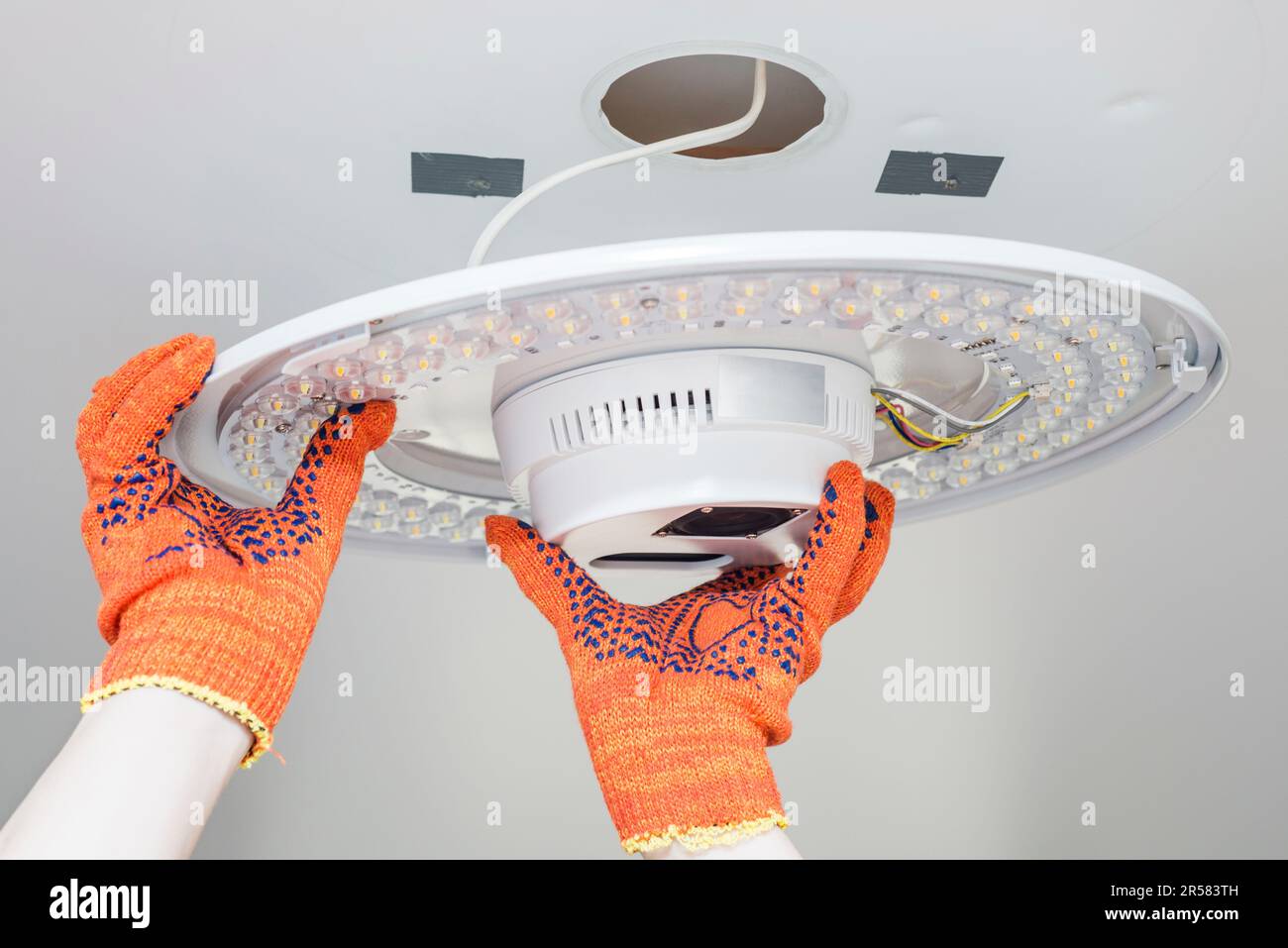 Checking ceiling construction worker hi-res stock photography and ...