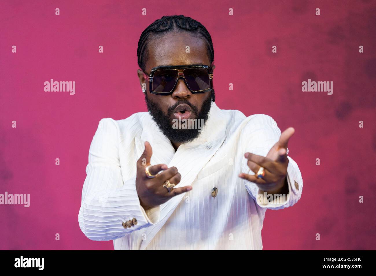 Shameik Moore poses for photographers upon arrival for the Gala