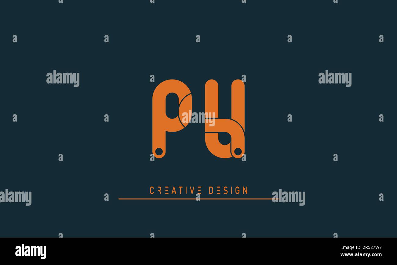 Alphabet letters Modern Creative logo PU , UP Stock Vector