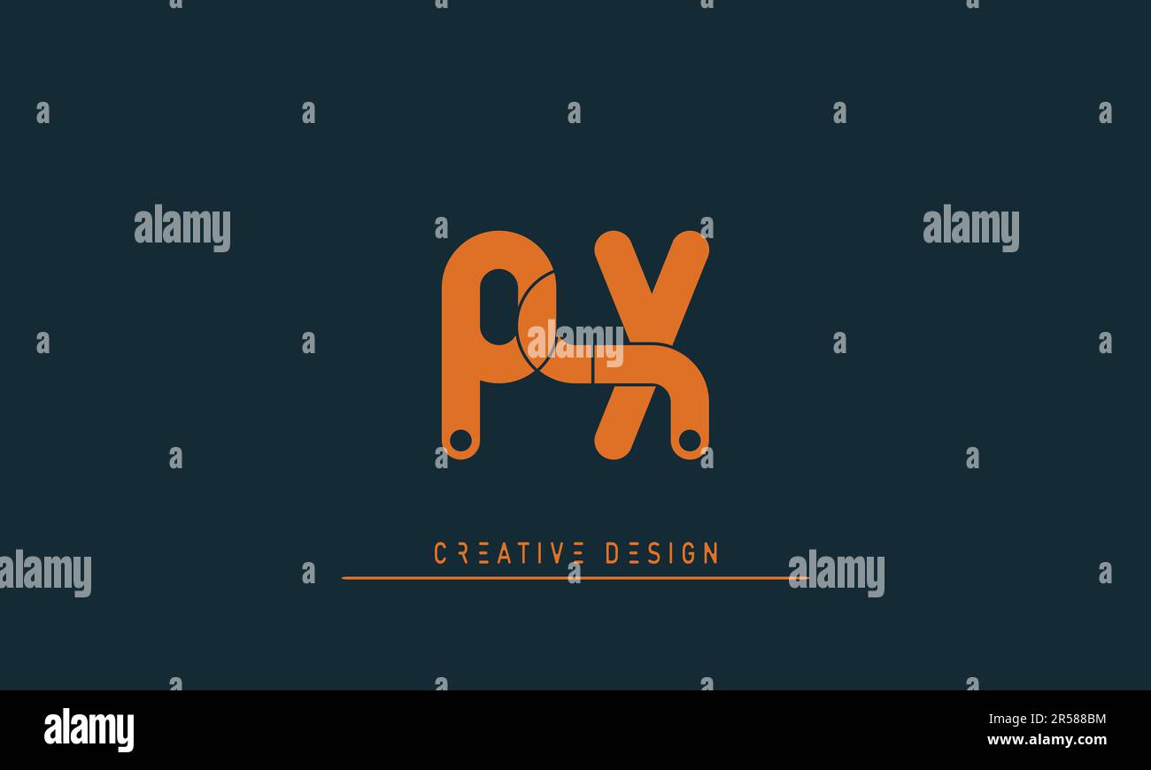 Alphabet letters Modern Creative logo PX , XP Stock Vector