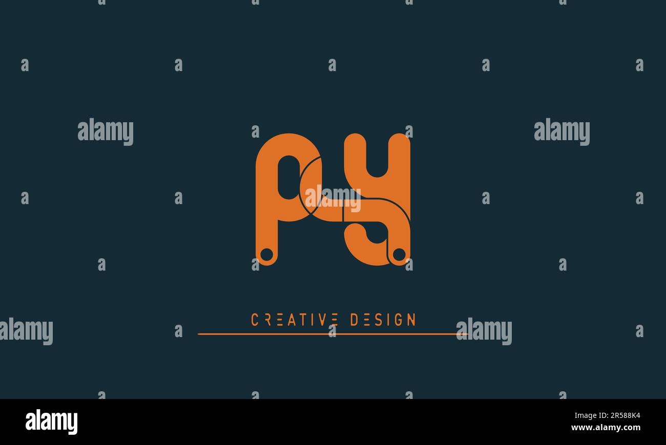Alphabet letters Modern Creative logo PY , YP Stock Vector