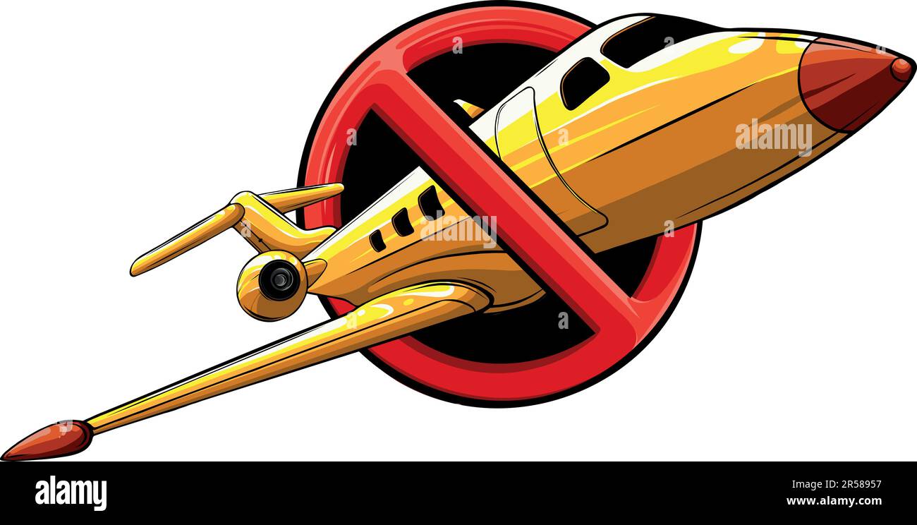 Forbidden sign with airplane icon. Forbidden to fly Stock Vector Image