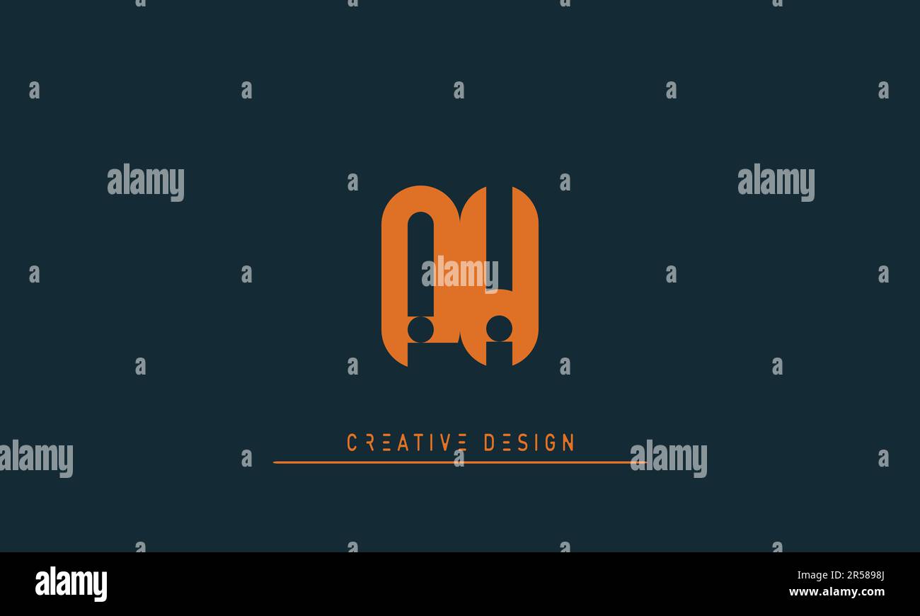 Alphabet letters Modern Creative logo PW , WP Stock Vector