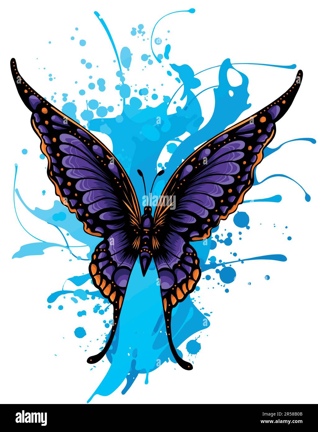vector illustration of colored butterfly hand draw Stock Vector