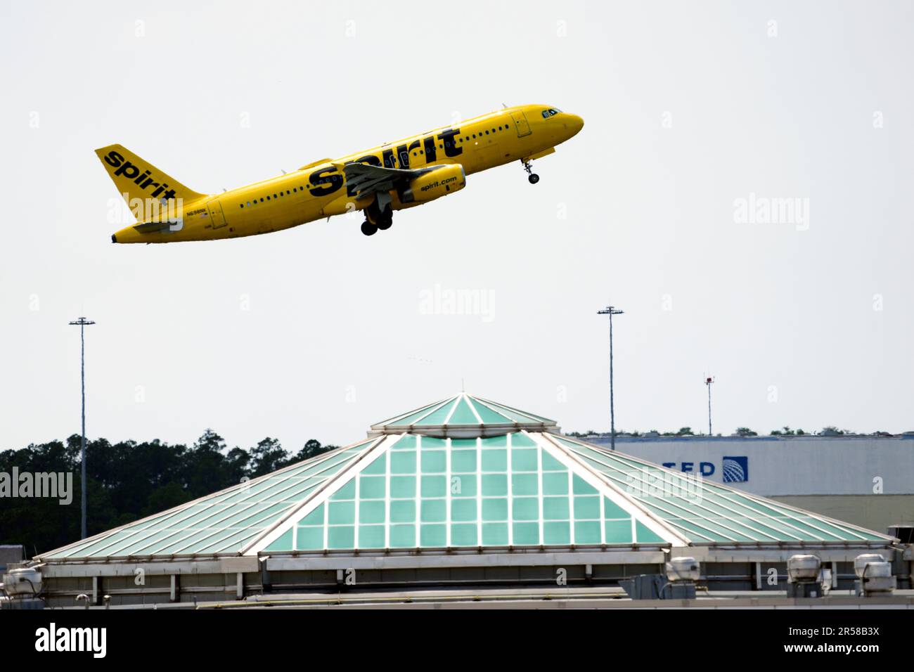 ASpirit Airlines Plane Takes Off From Orlando International Airport Aspirit airlines plane takes off from orlando international airport