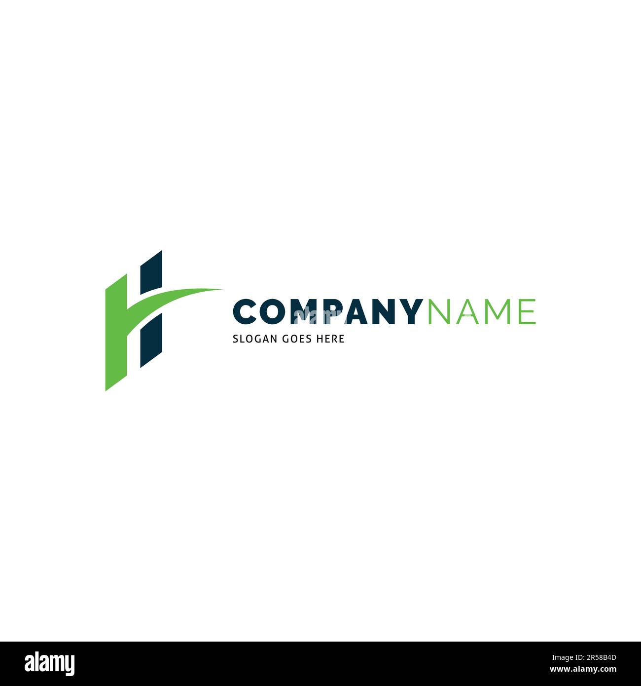 Initial Letter H Swoosh Icon Vector Logo Template Illustration Design Stock Vector