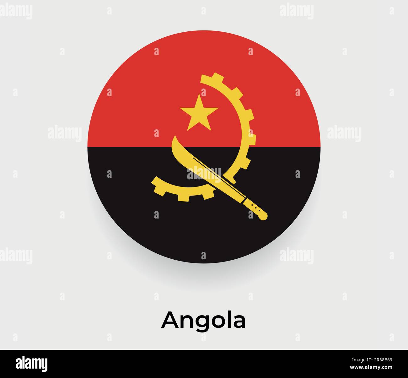 Angola flag bubble circle round shape icon vector illustration Stock Vector