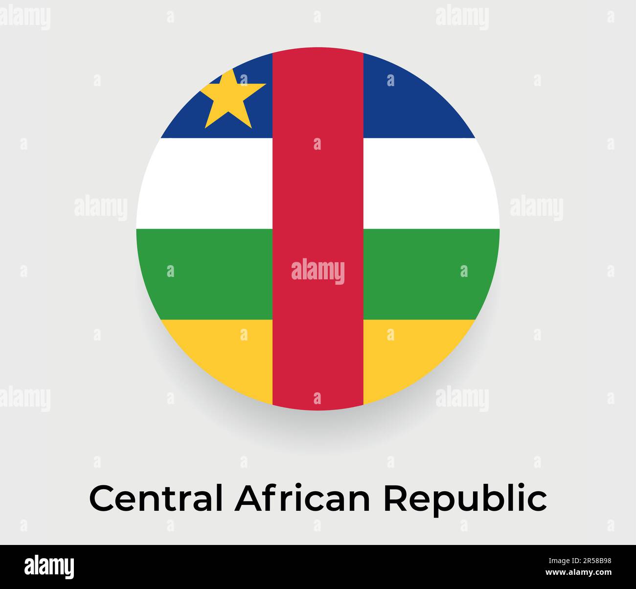 Central African Republic flag bubble circle round shape icon vector illustration Stock Vector