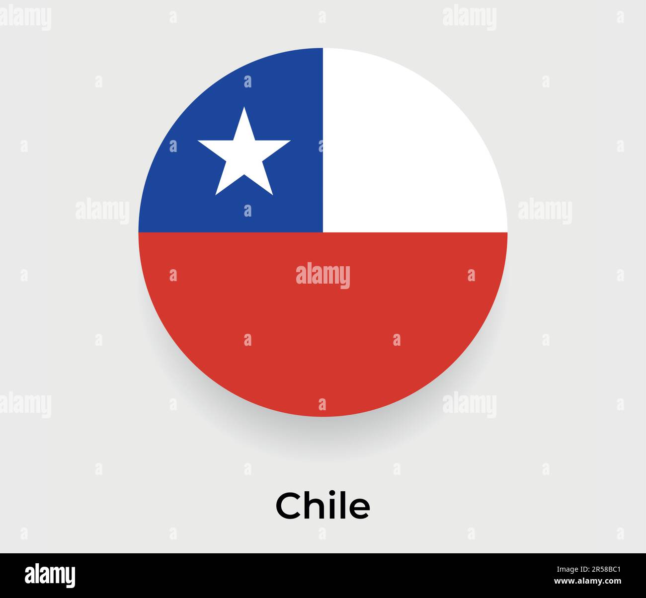 Chile flag bubble circle round shape icon vector illustration Stock Vector