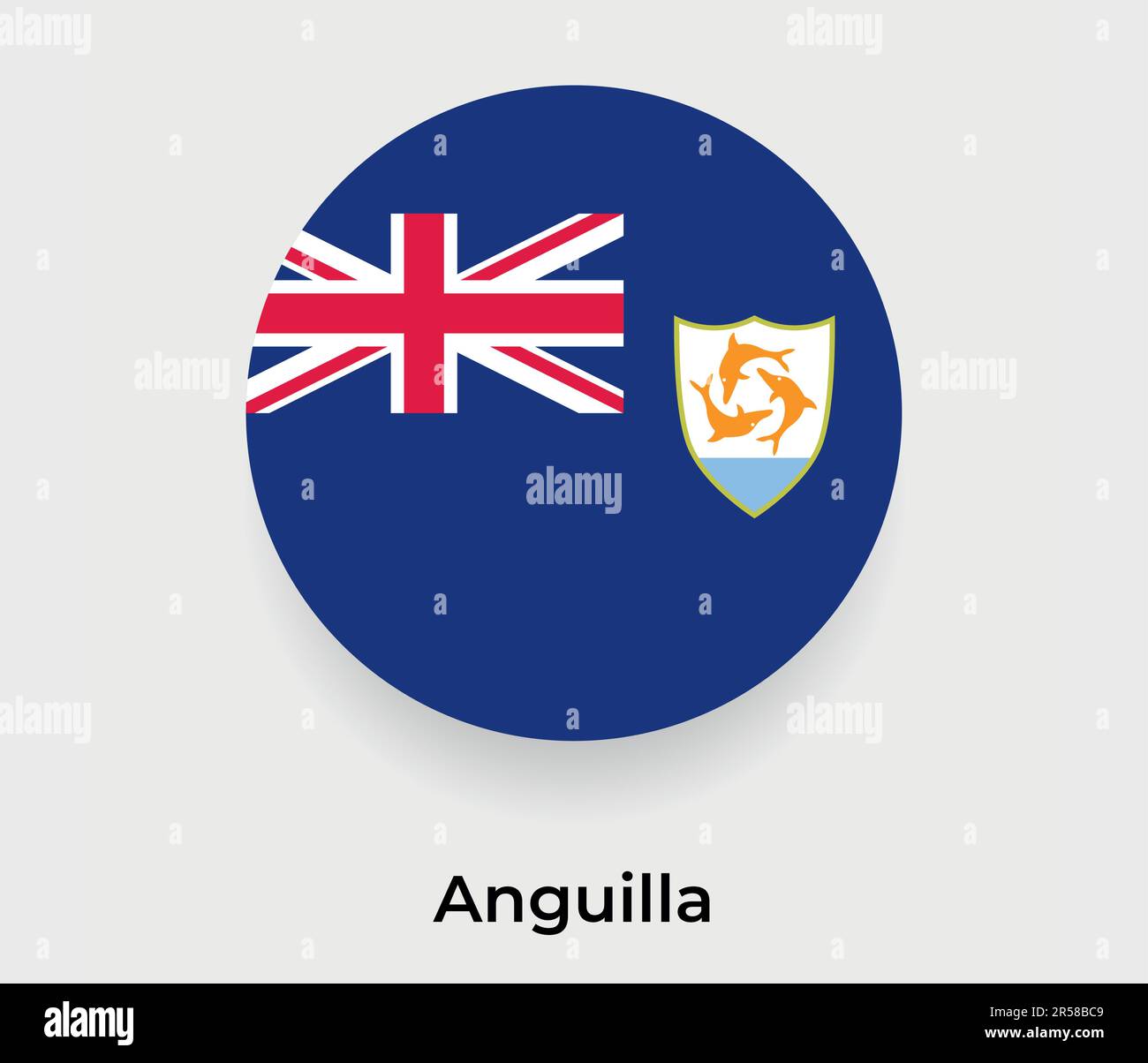 8Anguilla flag bubble circle round shape icon vector illustration Stock Vector
