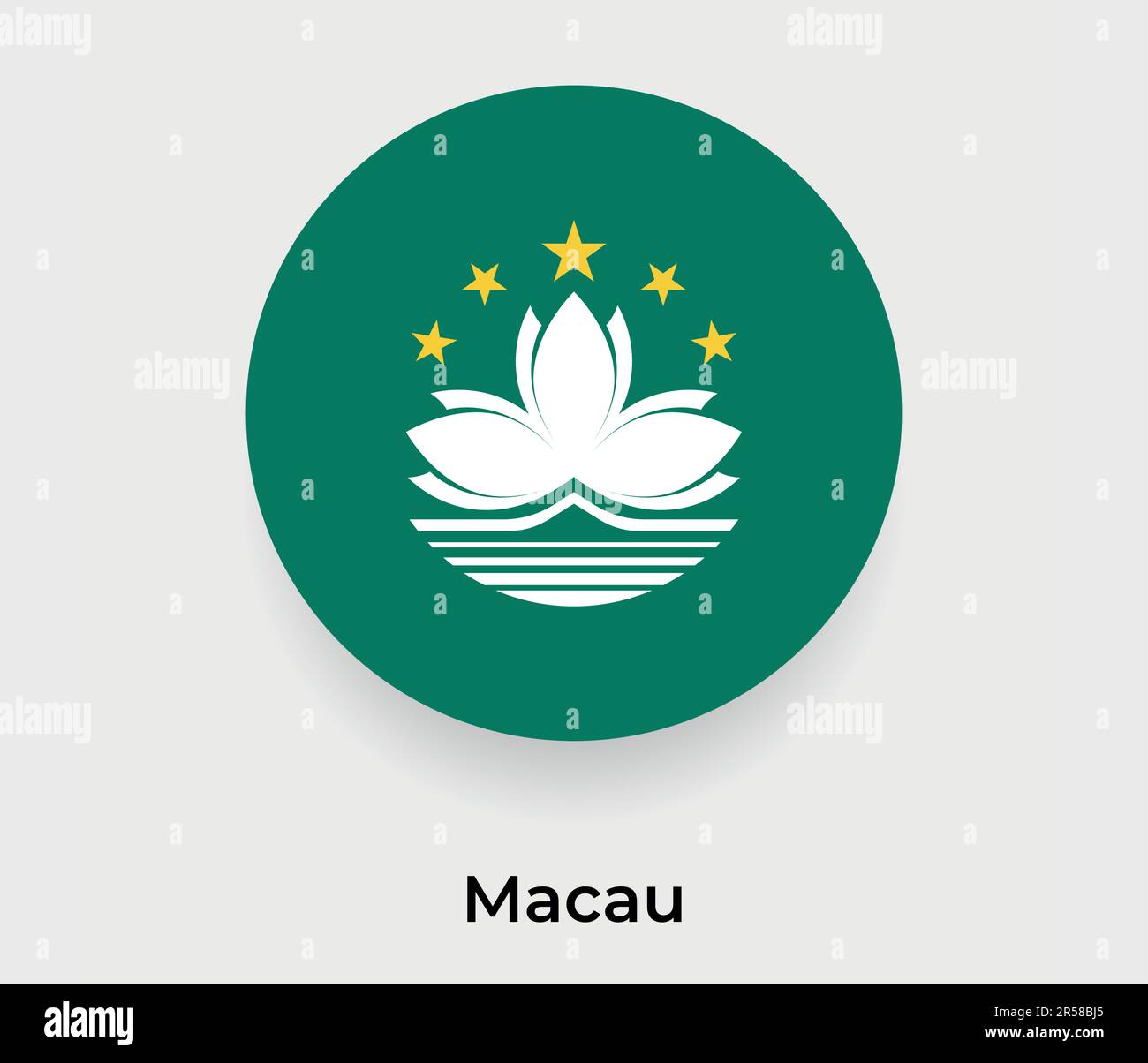 Macau flag bubble circle round shape icon vector illustration Stock Vector