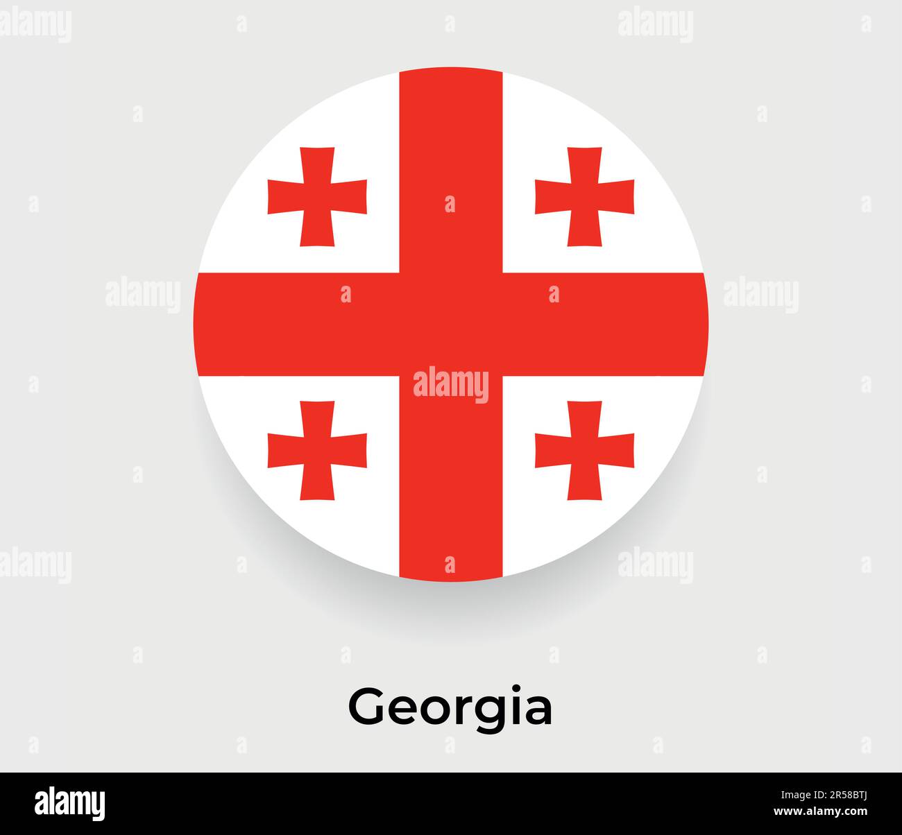 Georgia flag bubble circle round shape icon vector illustration Stock Vector