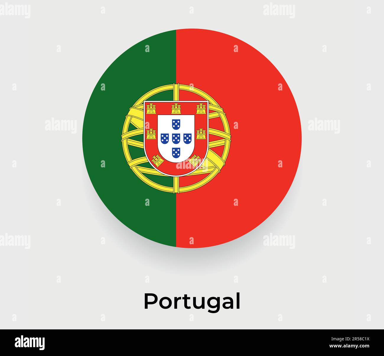 Portugal flag bubble circle round shape icon vector illustration Stock Vector