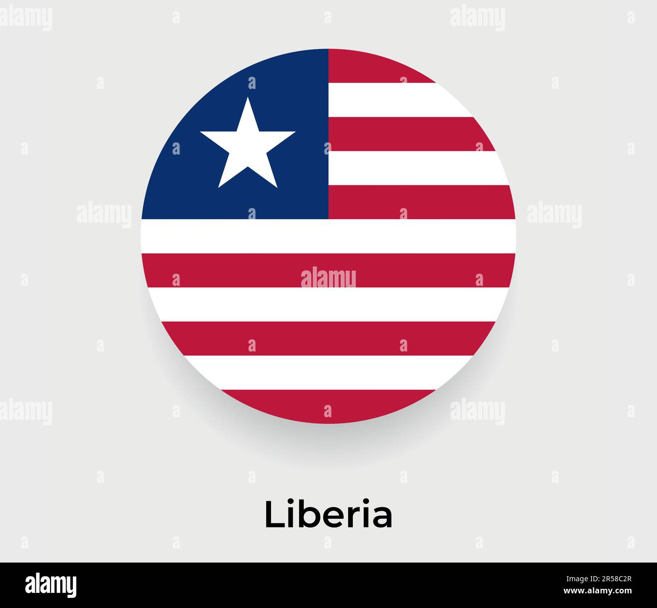 Liberia flag bubble circle round shape icon vector illustration Stock