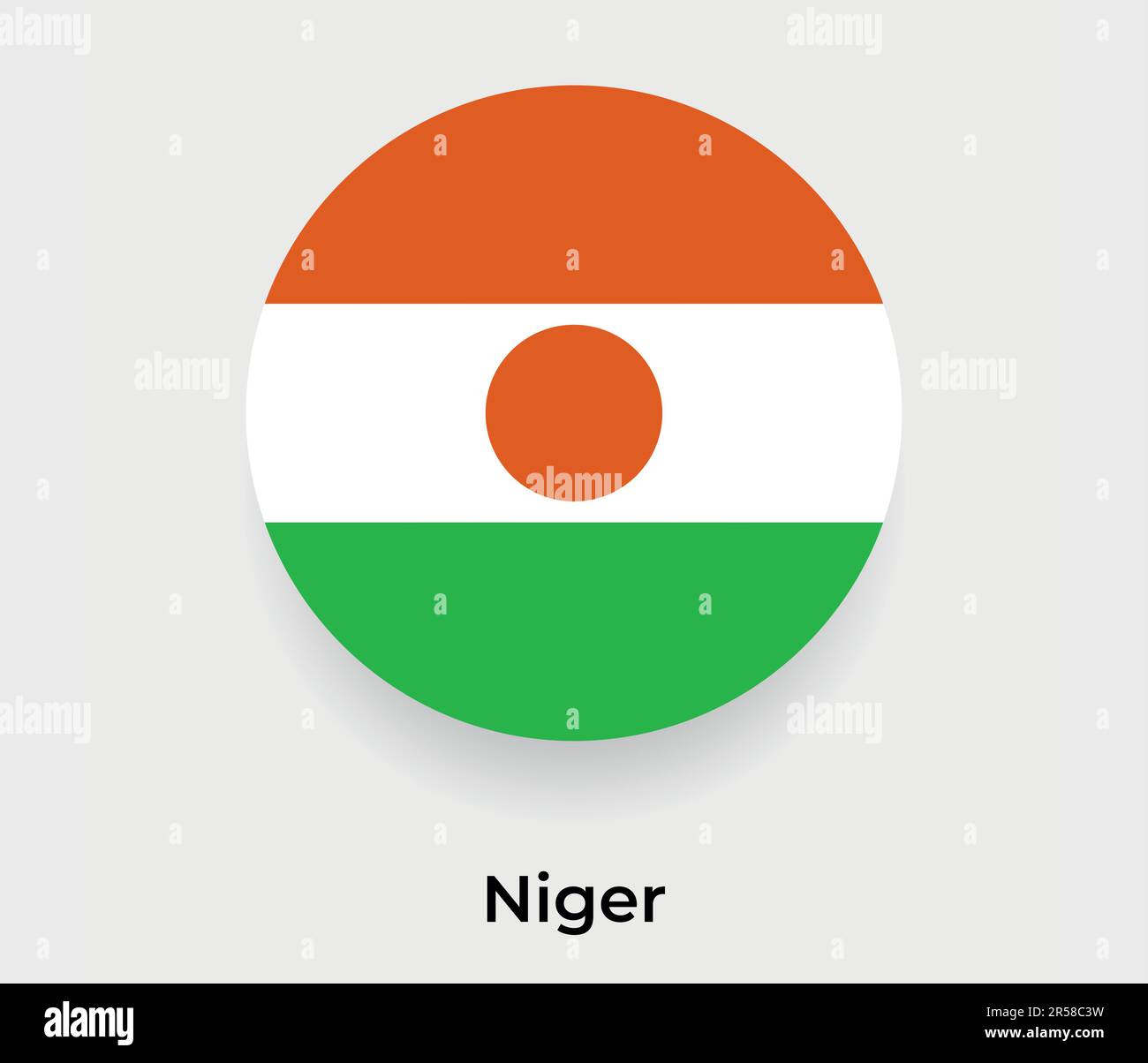 Niger flag bubble circle round shape icon vector illustration Stock Vector