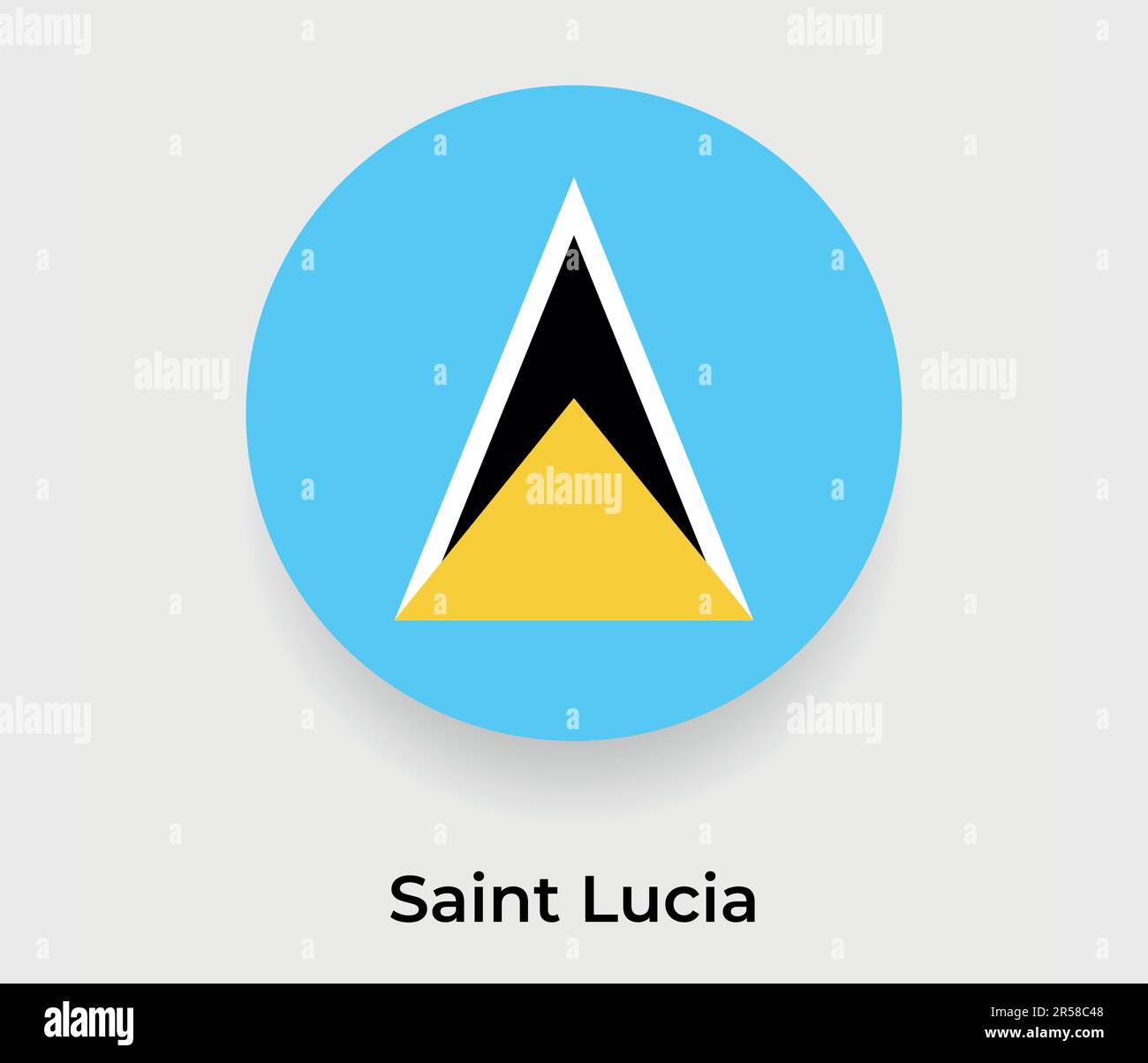 Saint Lucia flag bubble circle round shape icon vector illustration Stock Vector