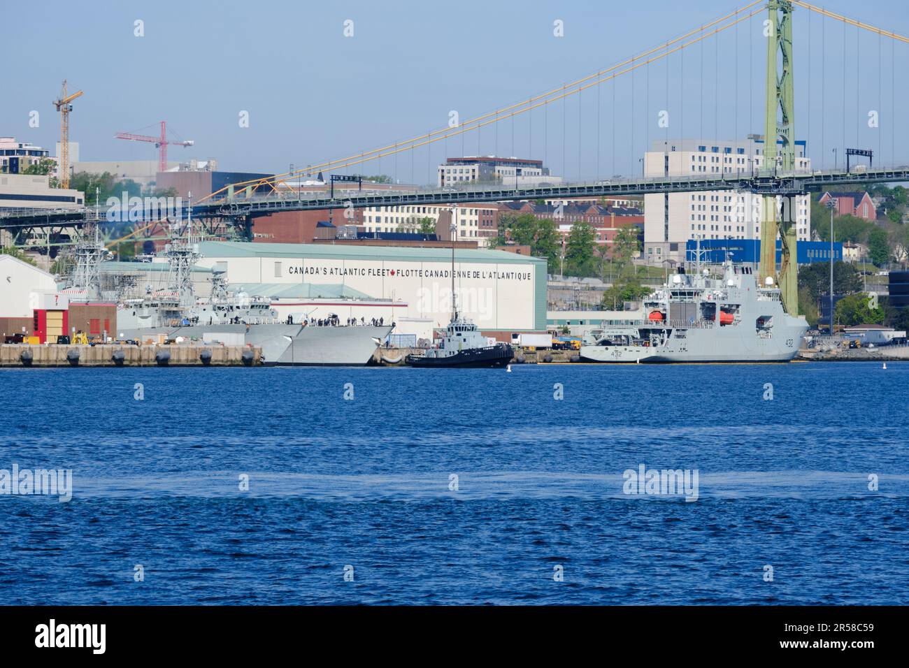 The Canadian Atlantic Fleet Canadian Navy base in the Halifax Harbour
