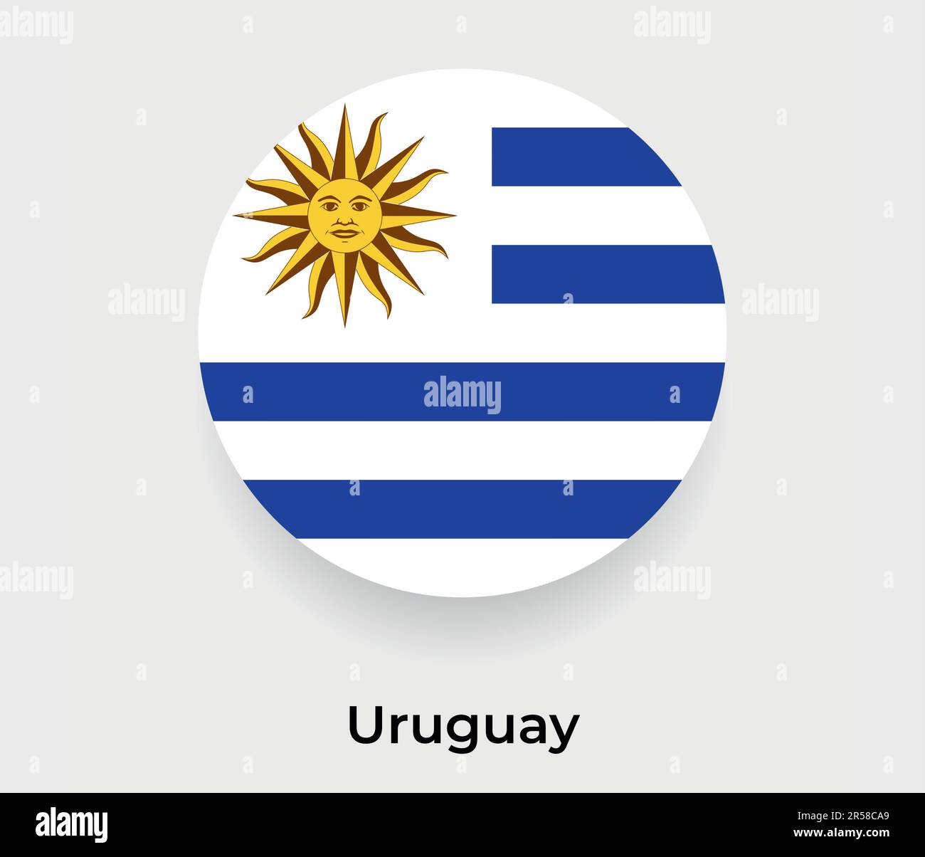 Uruguay flag bubble circle round shape icon vector illustration Stock Vector
