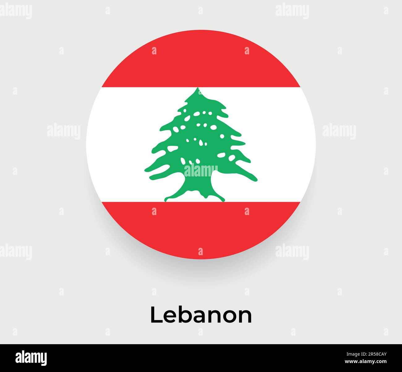 Lebanon flag bubble circle round shape icon vector illustration Stock
