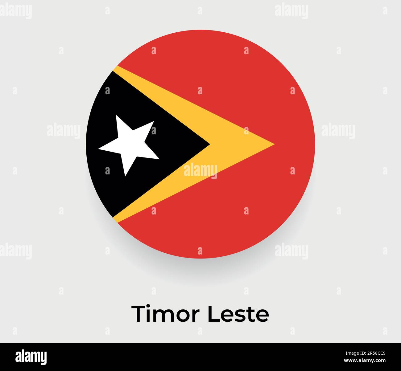 Timor Leste flag bubble circle round shape icon vector illustration Stock Vector