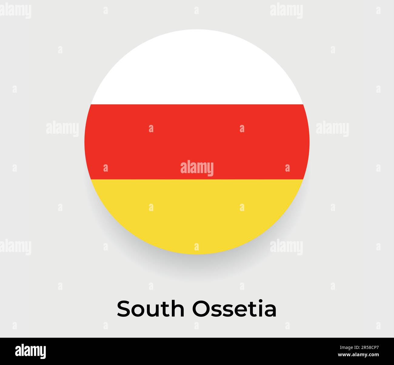 South Ossetia flag bubble circle round shape icon vector illustration Stock Vector