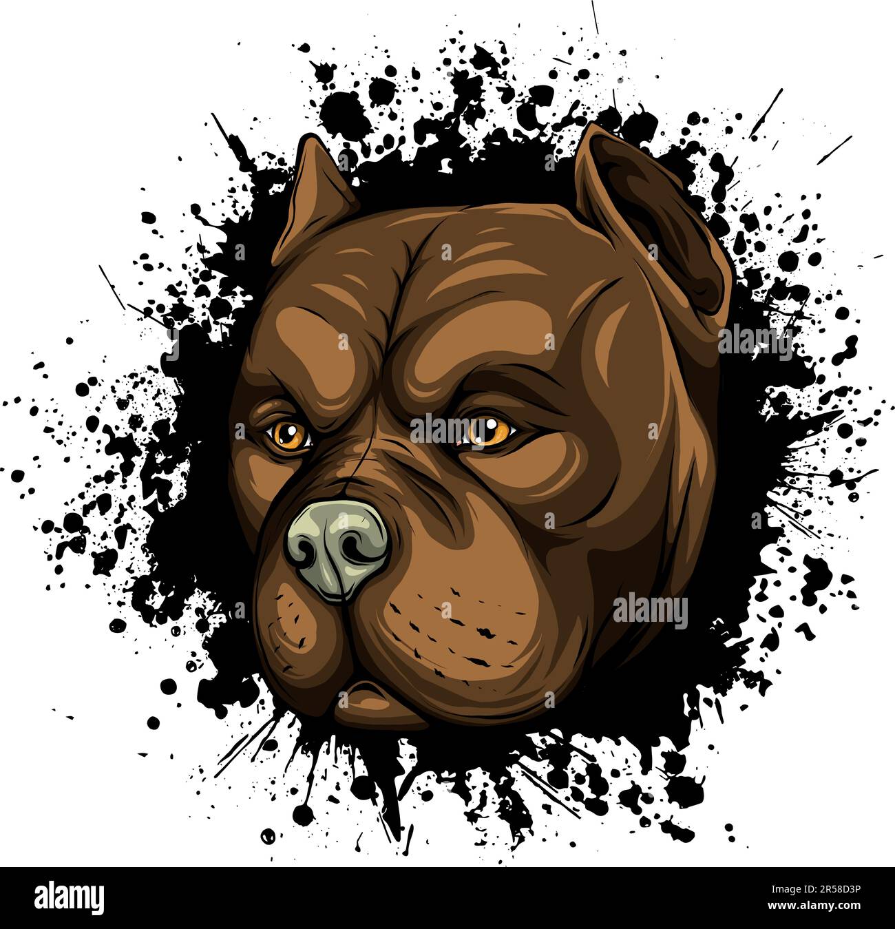 vector illustration of head dog on white background Stock Vector Image ...