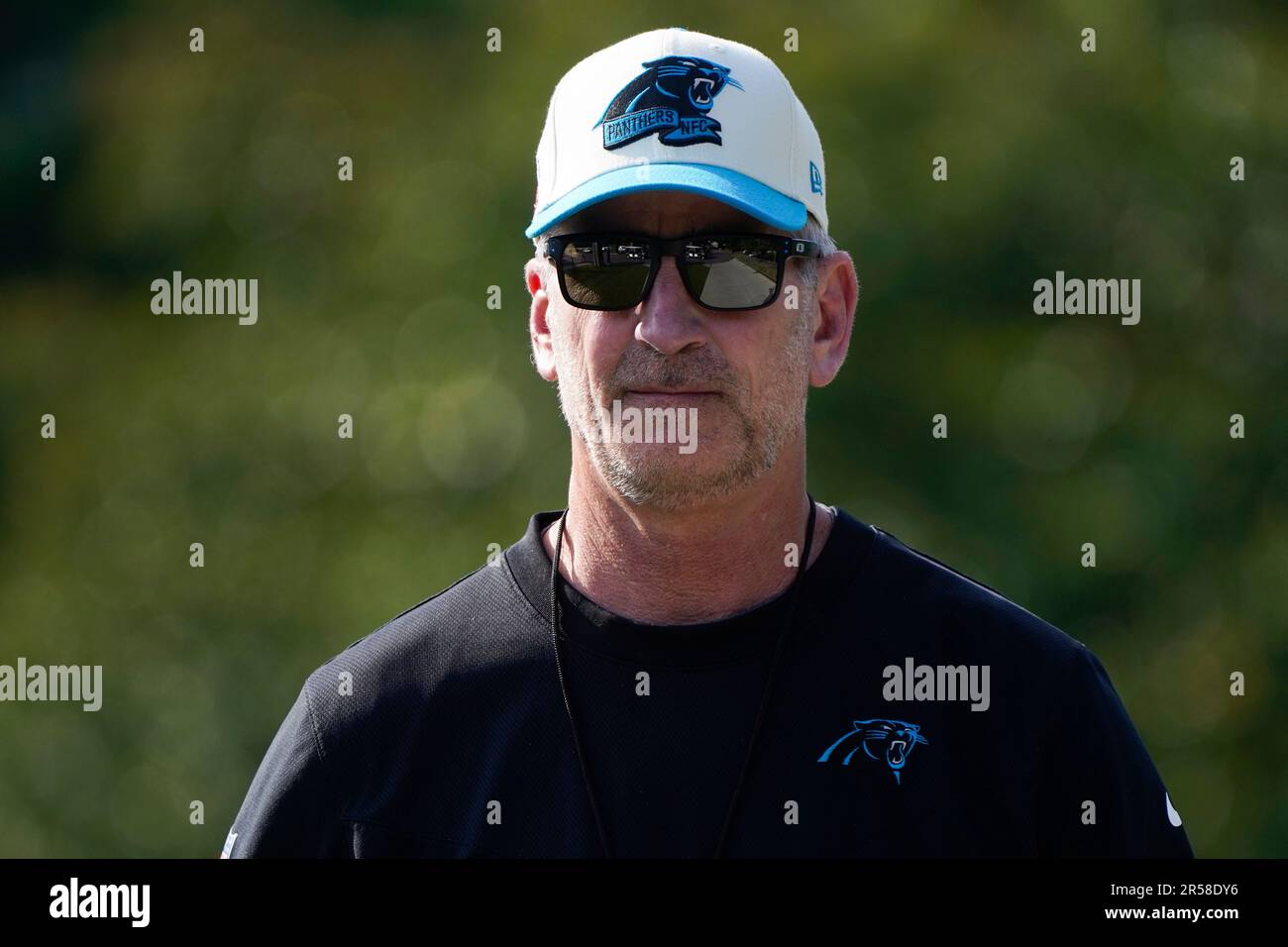 Carolina Panthers head coach Frank Reich walks to the field for NFL