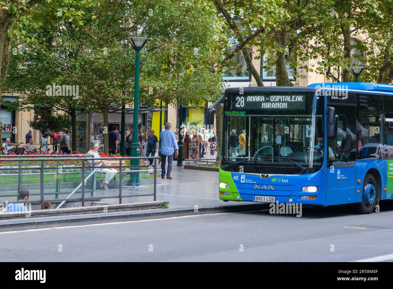 Donostia-San Sebastian, Spain - 15 September 2022: Dbus company public transport bus at bus station Stock Photo