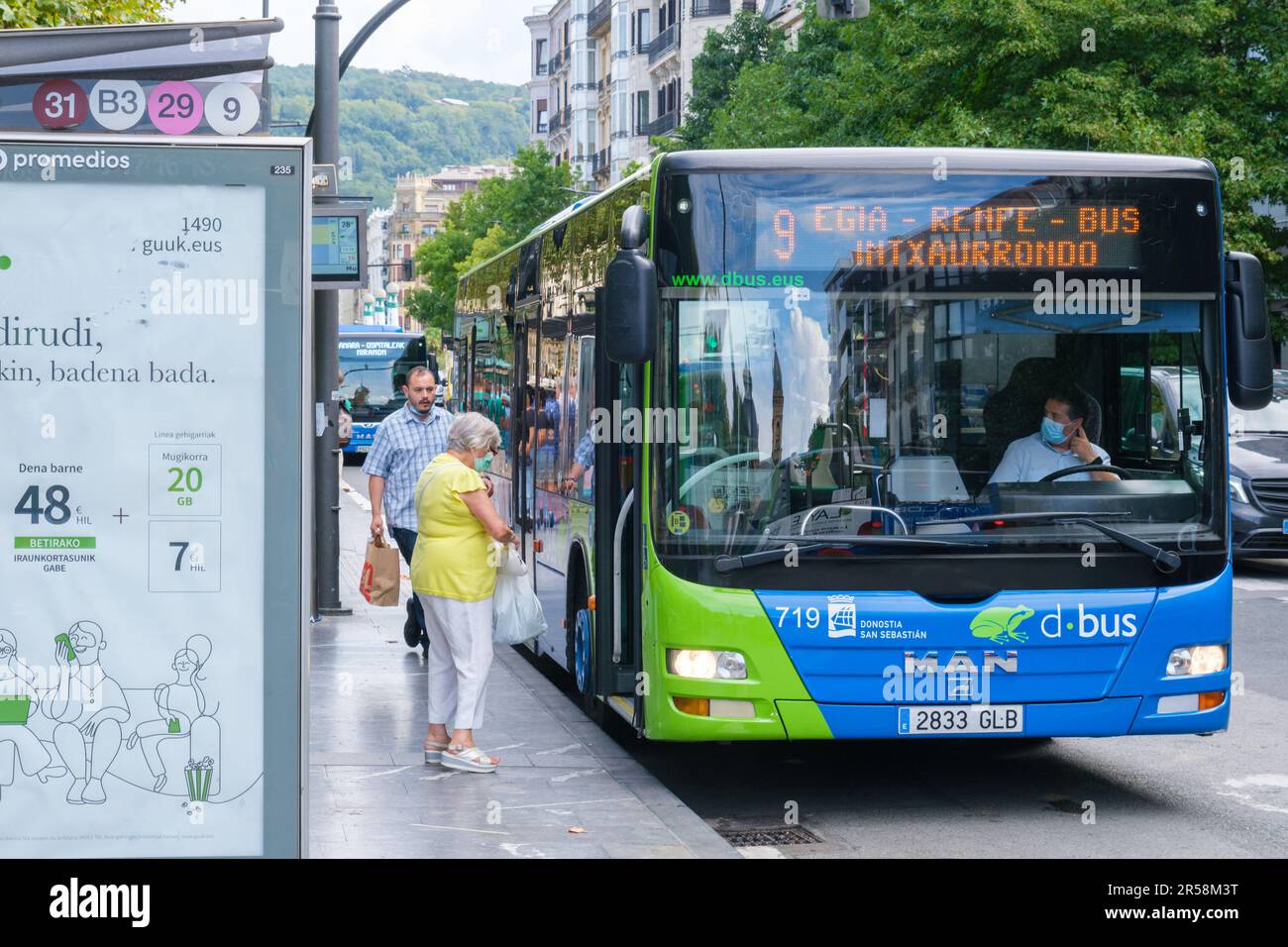 Donostia-San Sebastian, Spain - 15 September 2022: Dbus company public transport bus at bus station Stock Photo