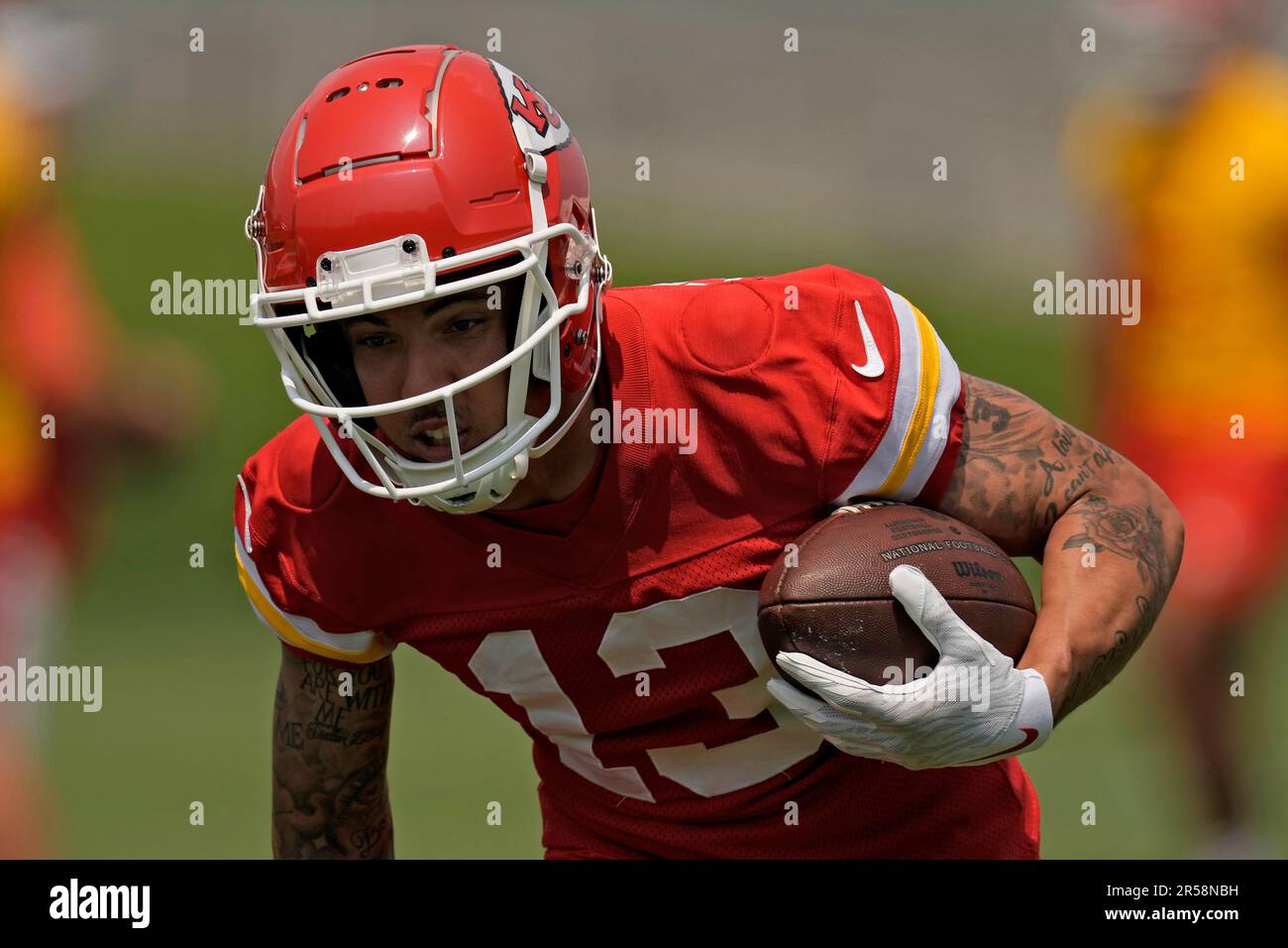 Kansas City Chiefs wide receiver Ty Fryfogle participates in a drill