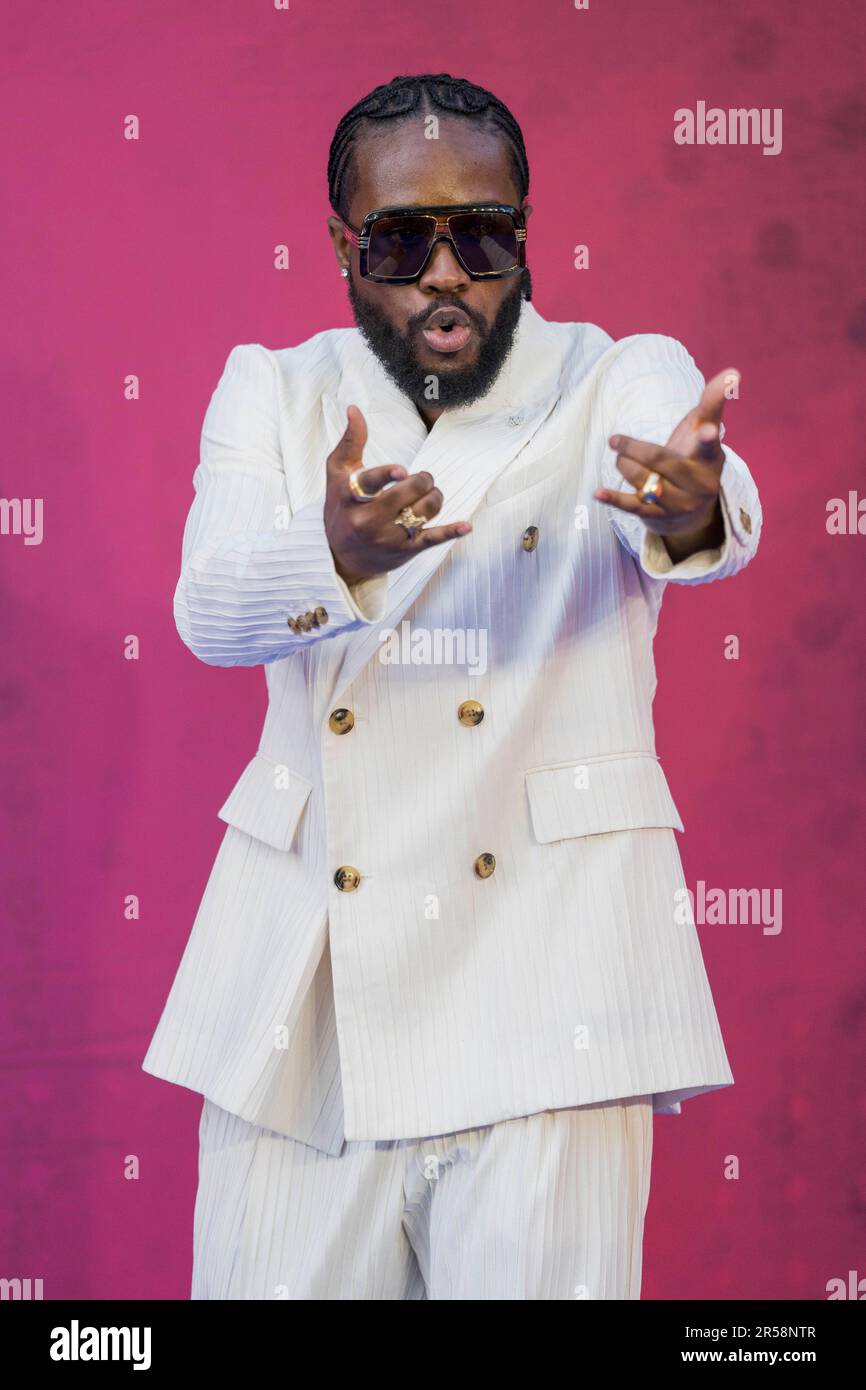 Shameik Moore poses for photographers upon arrival for the Gala
