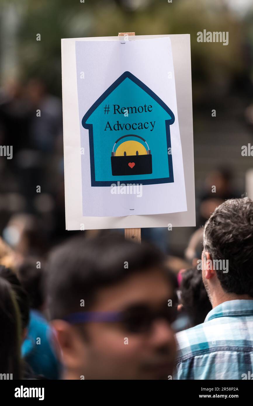 Seattle, USA. 31 May, 2023. Amazon corporate employees walk out of ...