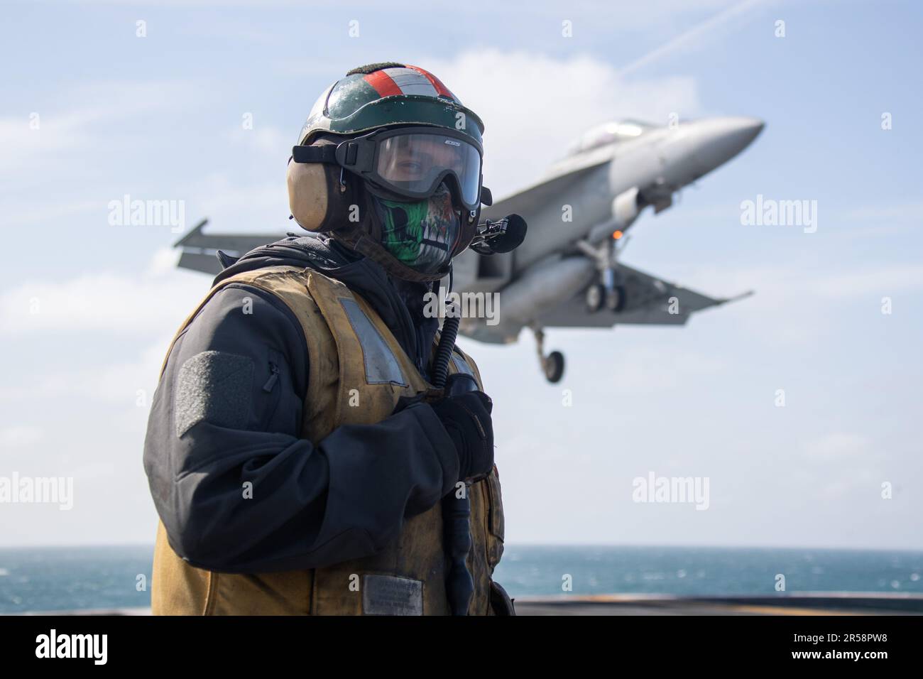 Aviation Boatswain's Mate (Handling) 2nd Class Brandon Marino, from