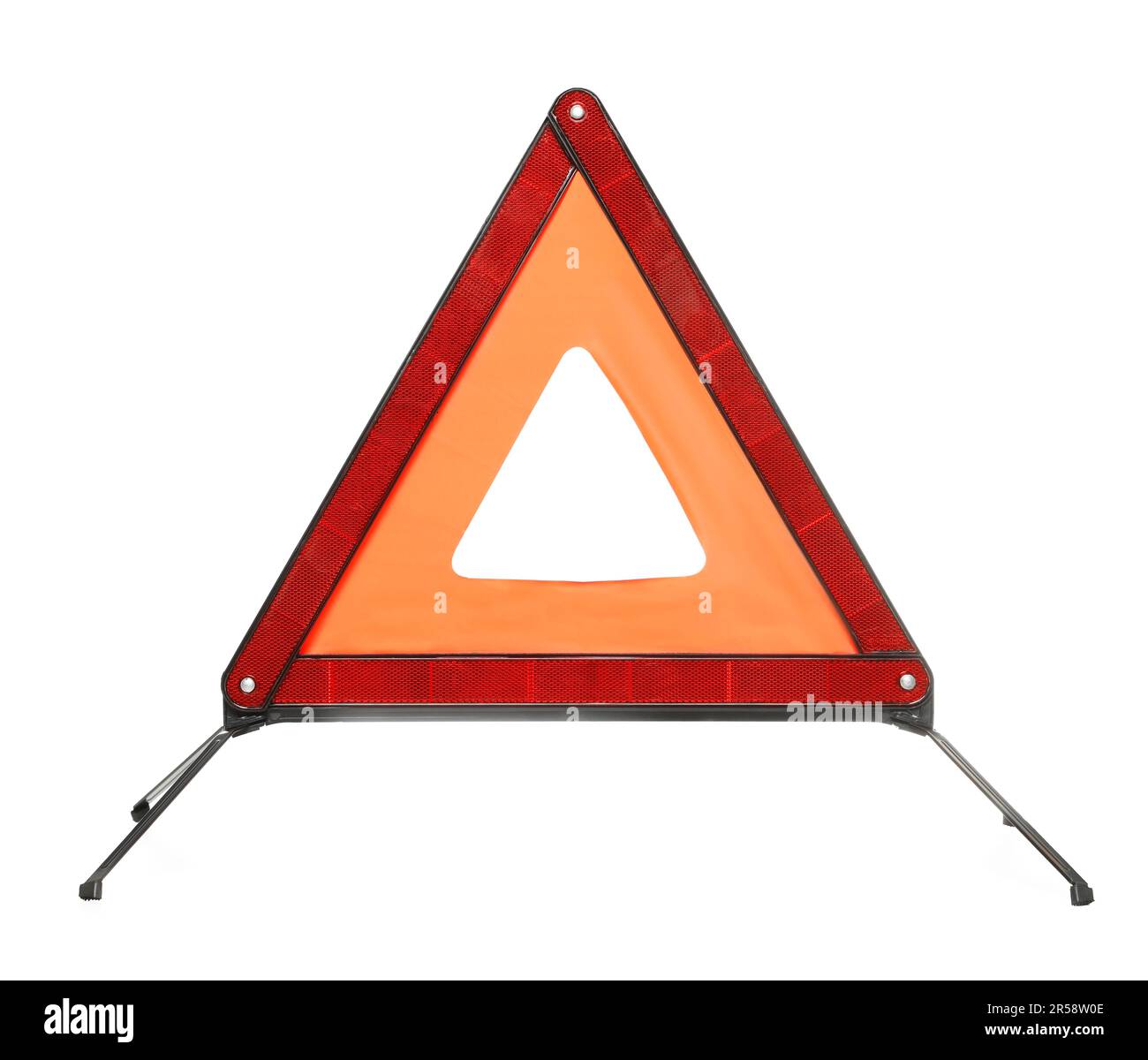 Emergency warning triangle isolated on white. Car safety Stock Photo
