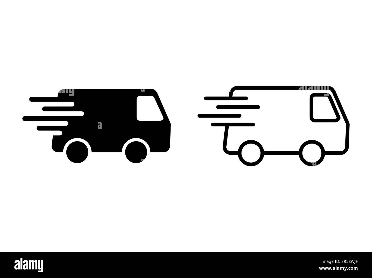 Fast shipping delivery truck icon set. Delivery truck icon. fast