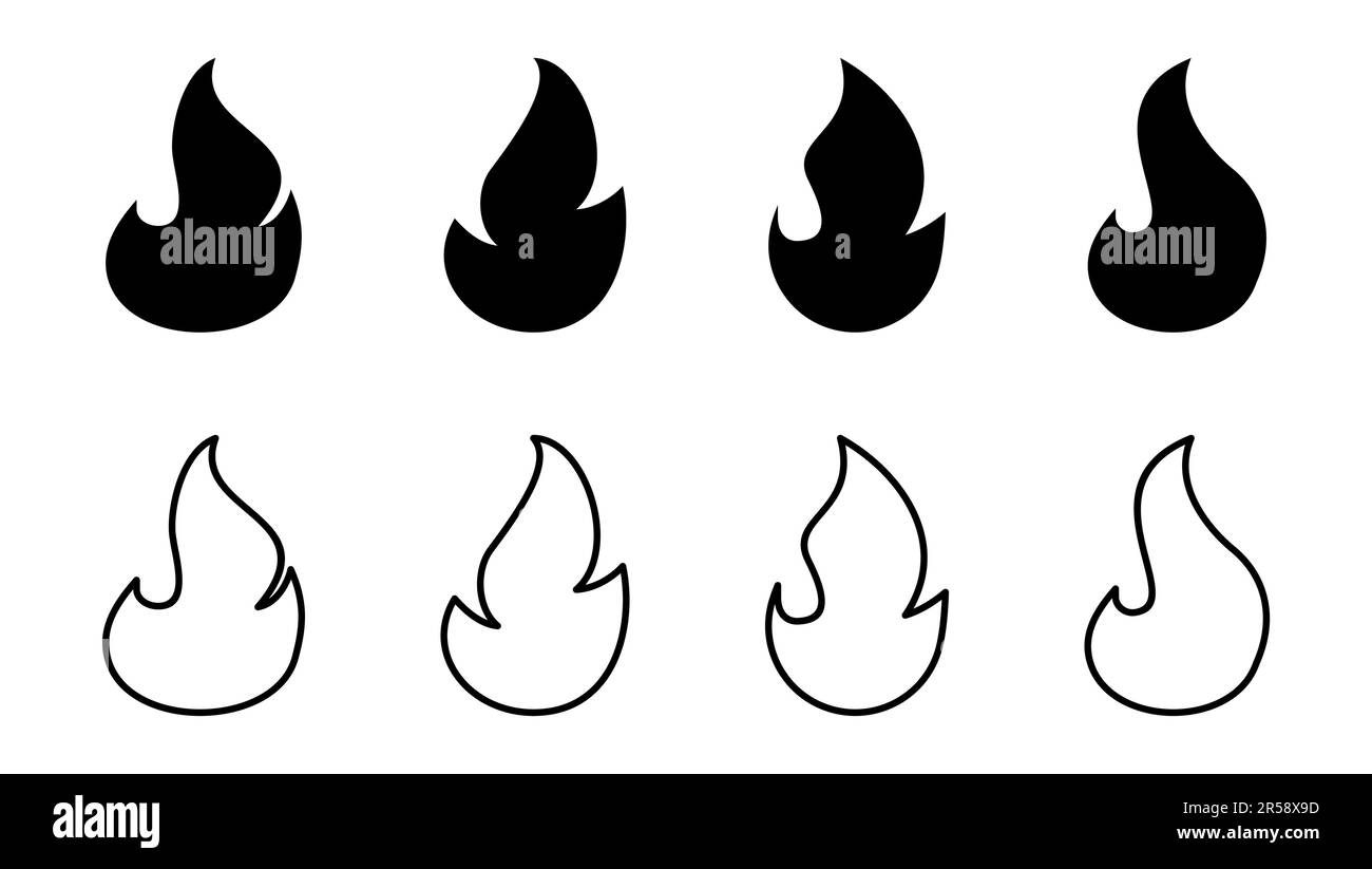Fire icon set. fire vector icon Stock Vector Image & Art - Alamy