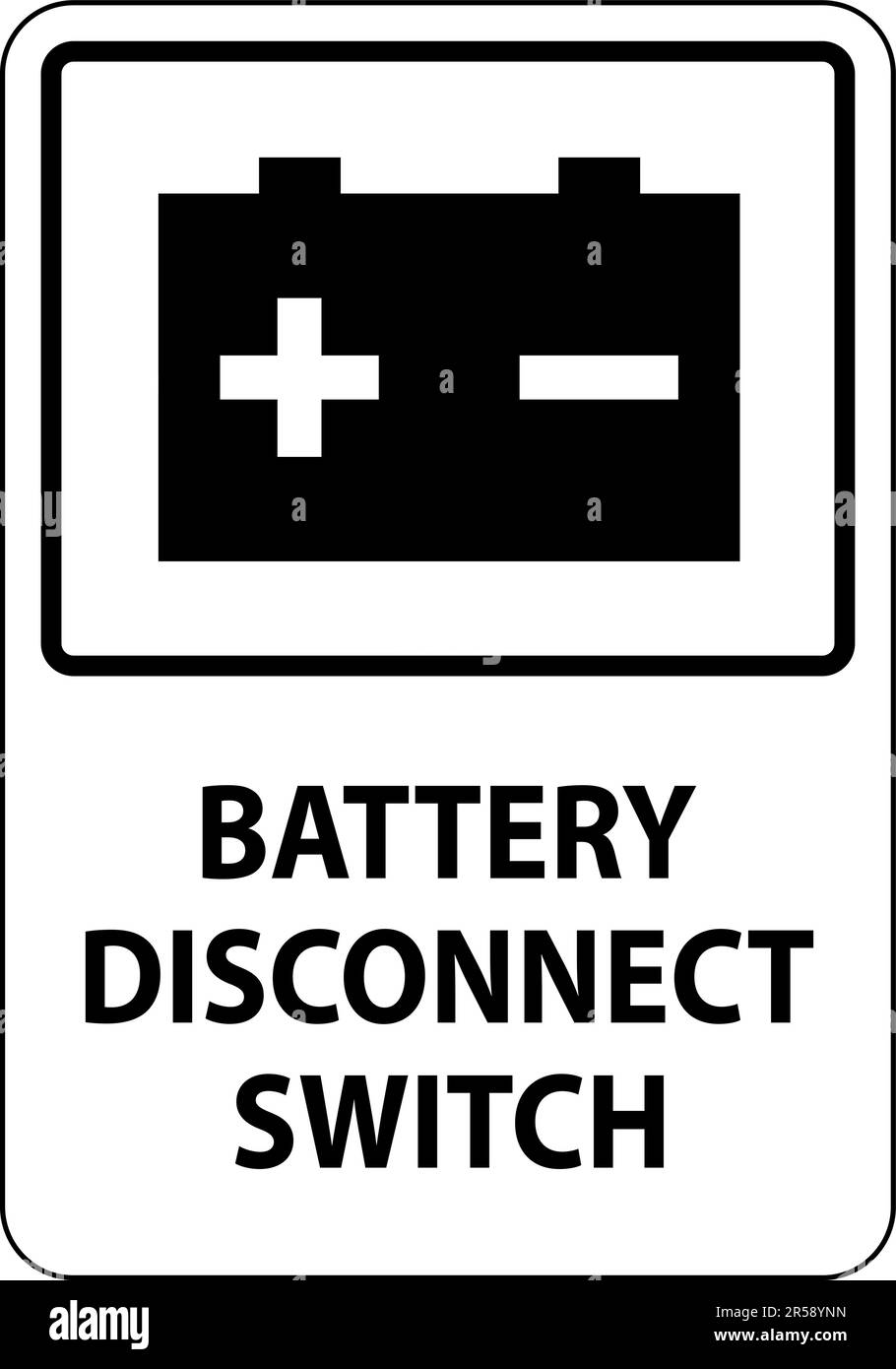 Battery Disconnect Switch Sign On White Background Stock Vector Image