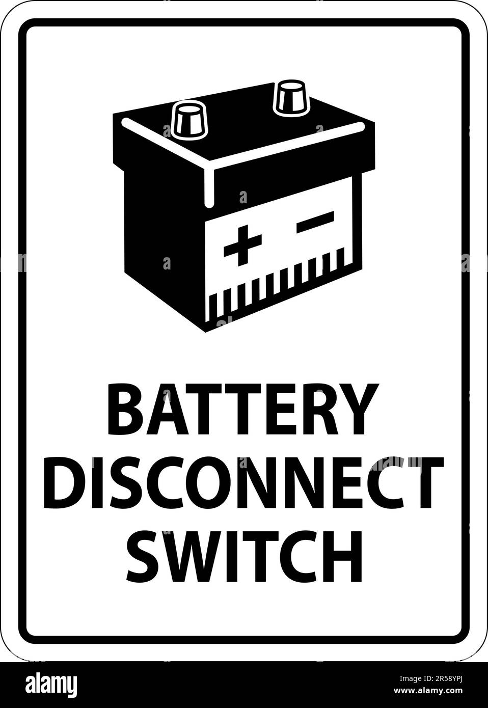 Battery Disconnect Switch Sign On White Background Stock Vector Image ...