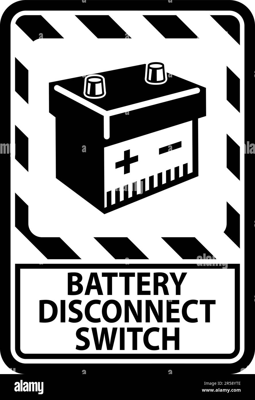 Battery Disconnect Switch Sign On White Background Stock Vector Image