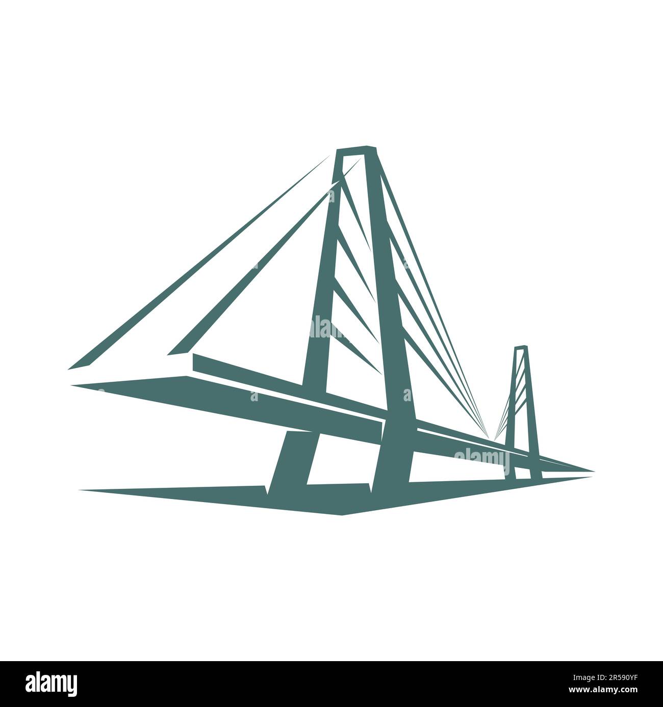 Bridge icon, road building, transportation company and highway ...