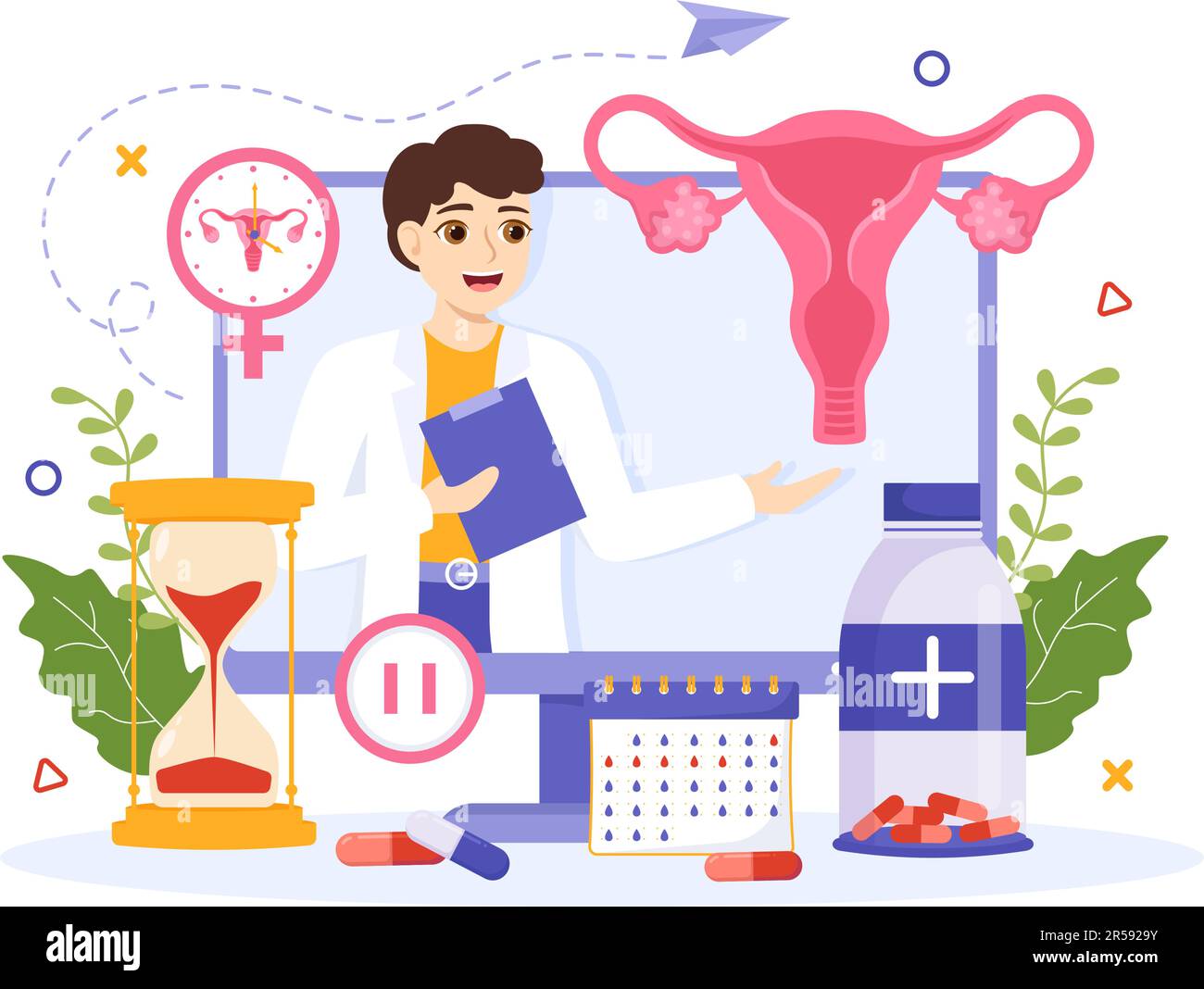 Hrt Or Hormone Replacement Therapy Acronym Vector Illustration With