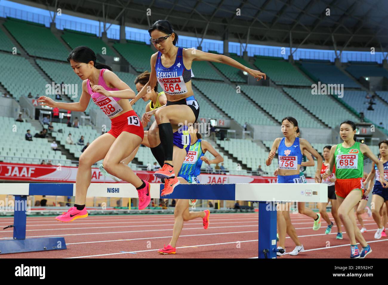 Osaka, Japan. 1st June, 2023. (L-R) Yuzu Nishide, Chikako Mori ...