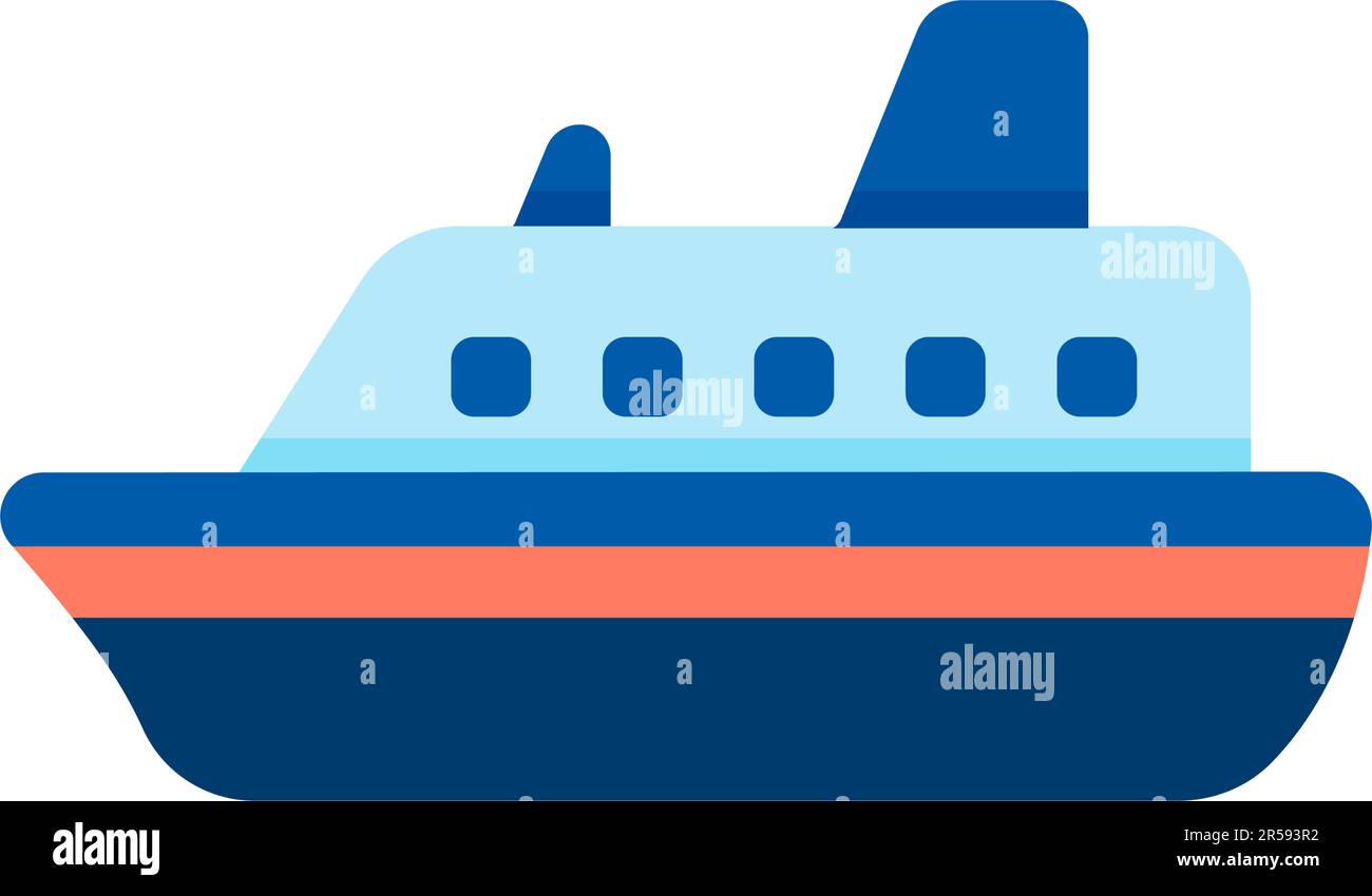 Ship ( travel , cruise )  vector icon illustration Stock Vector
