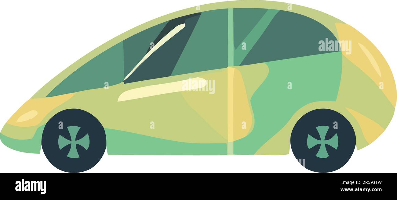Modern yellow sedan driving in fast traffic isolated Stock Vector Image ...