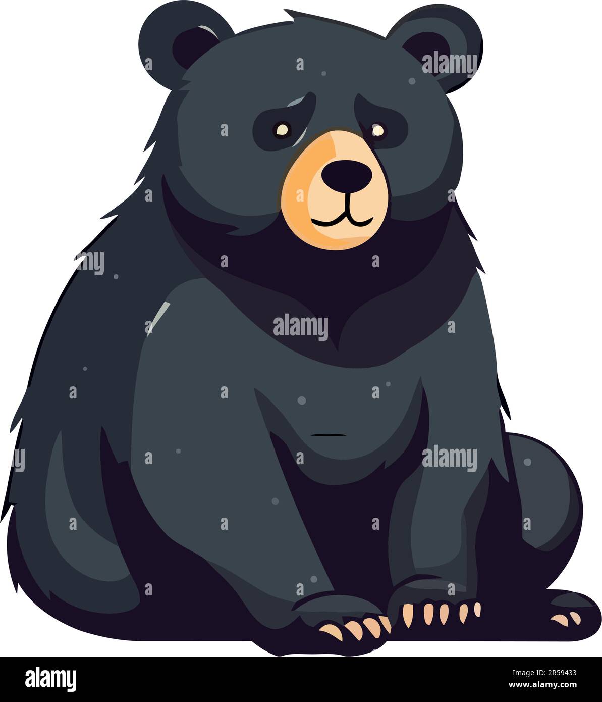 Cute teddy bear sitting in forest isolated Stock Vector Image & Art - Alamy