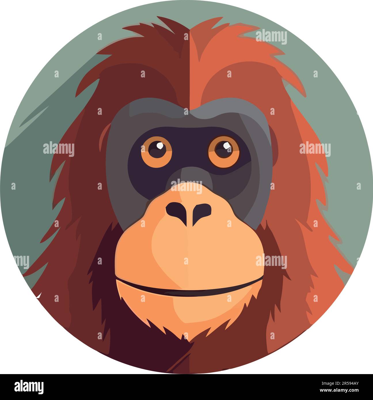 Cute monkey sitting in tropical rainforest isolated Stock Vector Image ...