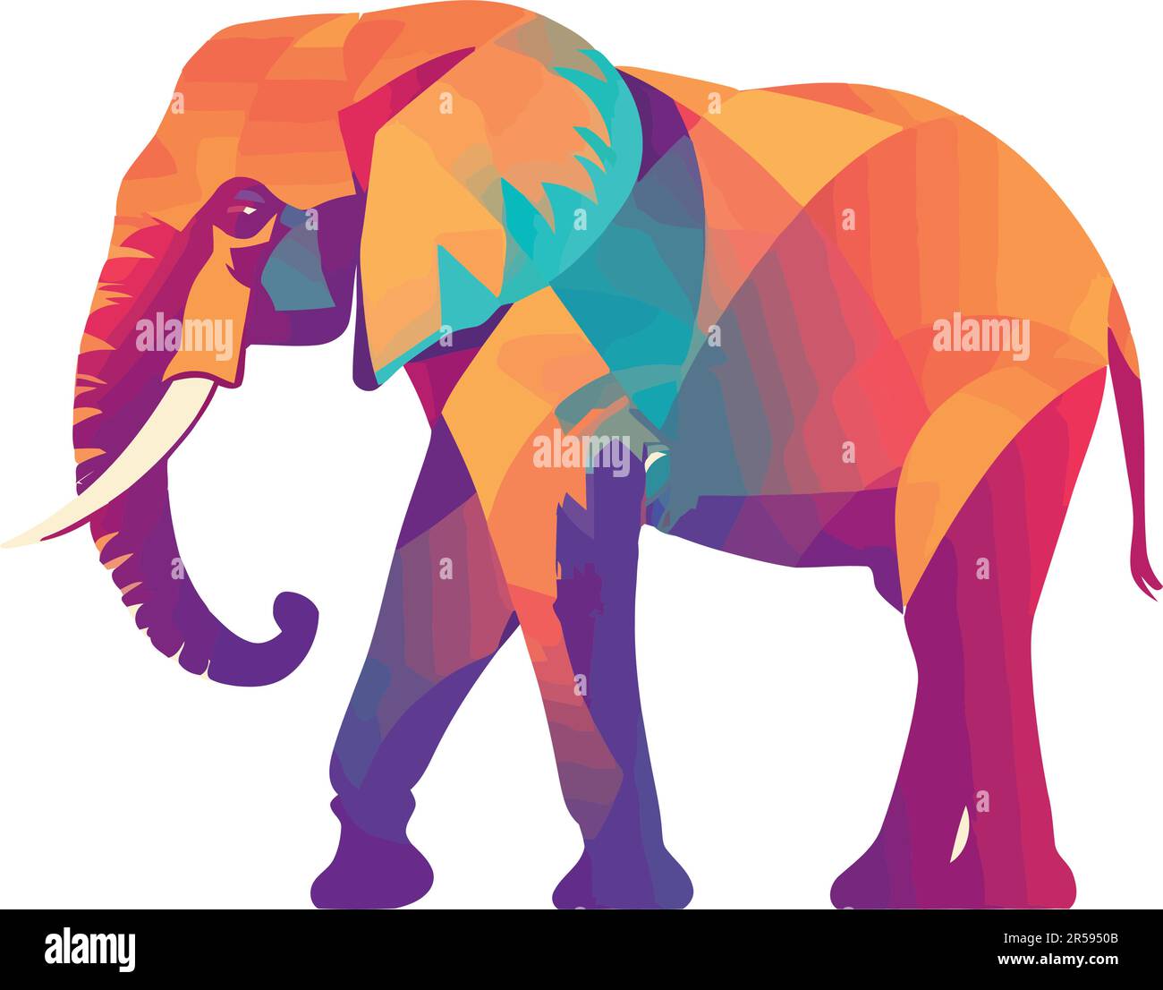 Large elephant symbol of African wildlife isolated Stock Vector Image