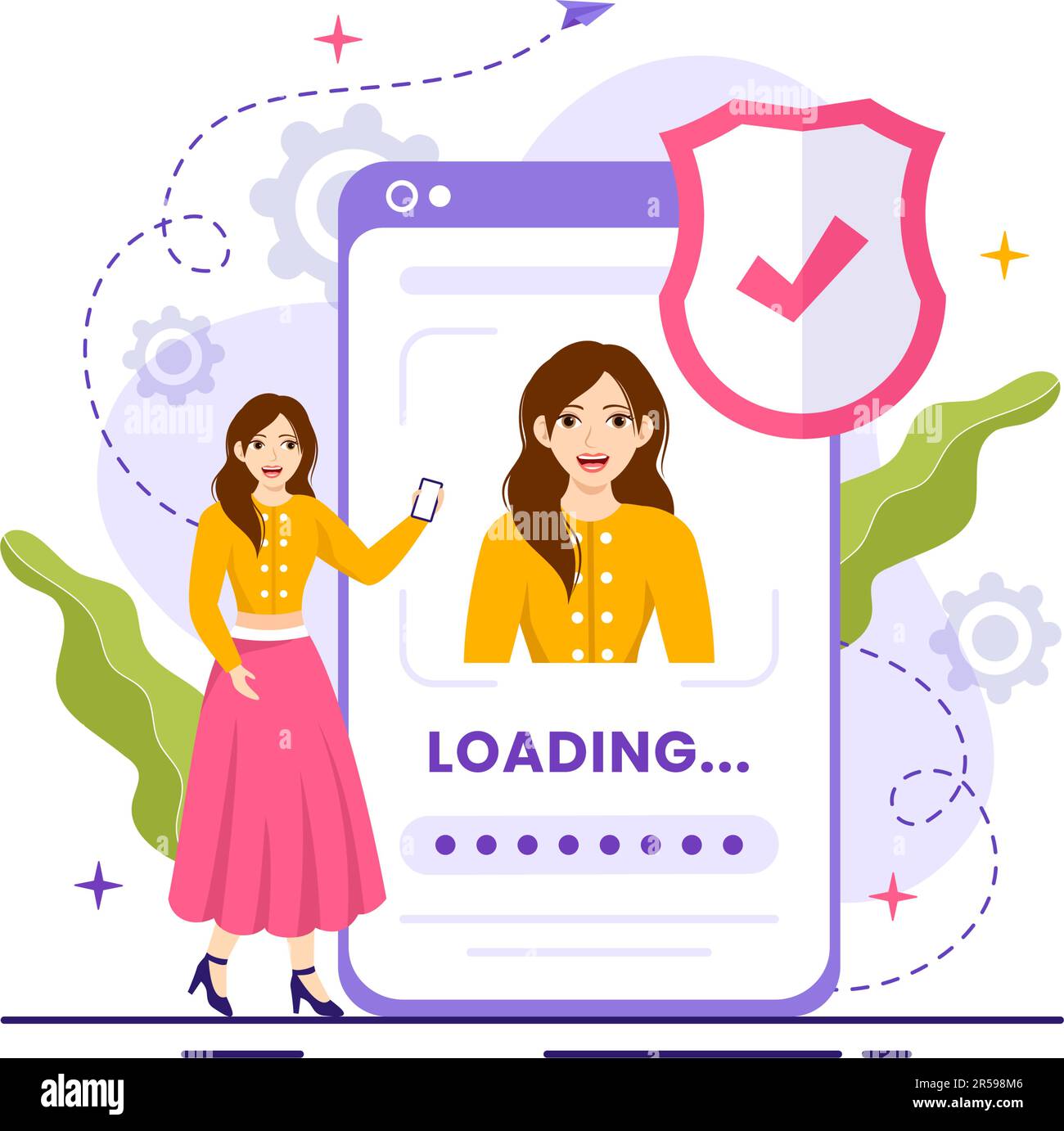 Identification Vector Illustration of Identity Card with Photo