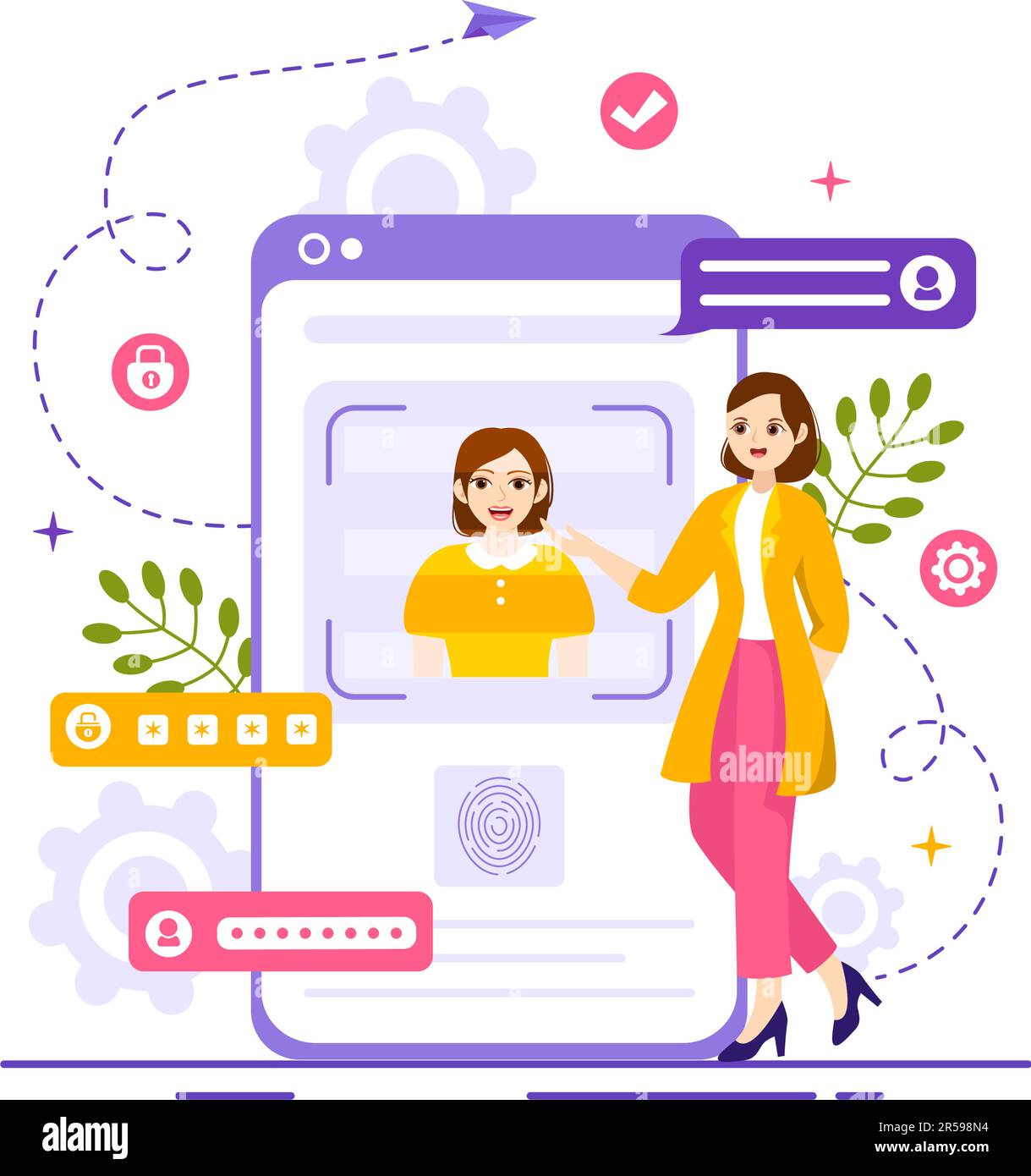 Identification Vector Illustration of Identity Card with Photo